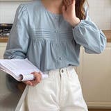 ブルー | ブラウス トップス 韓国ファッション | teddyshop