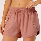 ピンク | ヨガパンツ レディース インナー付きショートパンツ | teddyshop