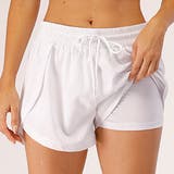 ホワイト | ヨガパンツ レディース インナー付きショートパンツ | teddyshop