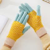 A：ブルー×イエロー | 手袋 レディース 全13色 | teddyshop