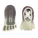 アイボリー×ブラウン | 5本指ヨガ ソックス ヨガ | teddyshop