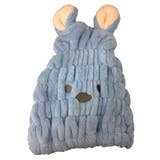 くま：ブルー | ヘアキャップ 吸水 お風呂上がり | teddyshop