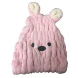 くま：ピンク | ヘアキャップ 吸水 お風呂上がり | teddyshop