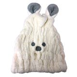 くま：アイボリー | ヘアキャップ 吸水 お風呂上がり | teddyshop