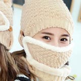 アイボリー | ニット帽 ポンポン スヌード | teddyshop