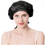 ブラック | ヘアキャップ ナイトキャップ シルク100% | teddyshop