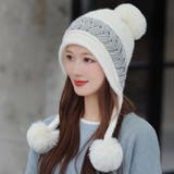 ホワイト | ニット帽 ポンポン 冬 | teddyshop