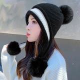 ブラック | ニット帽 ポンポン 冬 | teddyshop