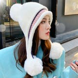 ホワイト | ニット帽 ポンポン 冬 | teddyshop