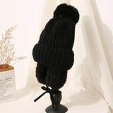 ブラック | ニット帽 レディース 耳当て | teddyshop
