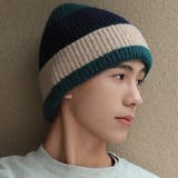 ダークグリーン×ネイビー | ニット帽 レディース 男女兼用 | teddyshop