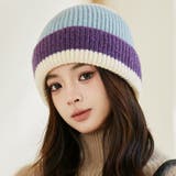 ブルー×パープル | ニット帽 レディース 男女兼用 | teddyshop