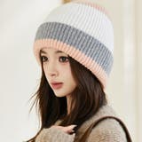 ピンク×グレー | ニット帽 レディース 男女兼用 | teddyshop