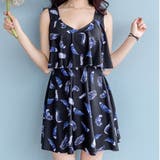 B：ブラック | 水着体型カバー ワンピース オールインワン | teddyshop