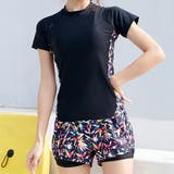 N：マルチミックス | 水着体型カバー フィットネス水着 大きいサイズ | teddyshop