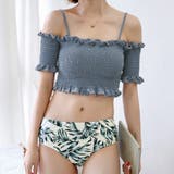 ブルーグレー×リーフ | セクシー 水着 盛れる水着 | teddyshop