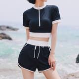 ブラック | フィットネス水着 水着体型カバー ノンワイヤー | teddyshop