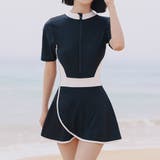 ブラック | フィットネス水着 水着体型カバー ワンピース | teddyshop
