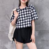 チェック×ブラック | 水着体型カバー ママ水着 セパレート | teddyshop