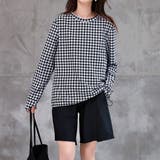 千鳥格子×ブラック | 水着体型カバー タンキニ ノンワイヤー | teddyshop