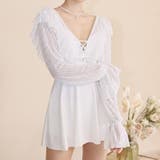 ホワイト | 水着体型カバー ワンピース Vネック | teddyshop