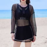 ブラック | 水着体型カバー タンキニ オーバーサイズ | teddyshop