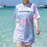 パープル | 水着 体型カバー 3点セット | teddyshop