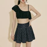 ブラック | 水着体型カバー オフショルダー ビキニ | teddyshop