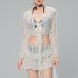 アイボリー×ダークブラウン | 水着体型カバー ビキニ レディース | teddyshop
