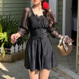 ブラック | 水着体型カバー 大きいサイズ ワンピース | teddyshop