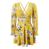 イエロー | ワンピース水着 体型カバー 花柄 | teddyshop