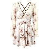 ブラウン | ワンピース水着 体型カバー 花柄 | teddyshop