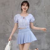 チェック×ブルー | 水着 チェック レディース | teddyshop