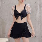 ブラック×ホワイト | ビキニ 水着体型カバー レディース | teddyshop