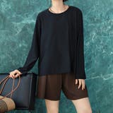 ブラック×ダークブラウン | 水着 体型カバー 全4色 | teddyshop