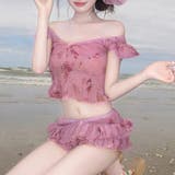 フクシアピンク | ビキニ フリル 水着 | teddyshop