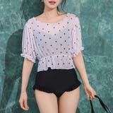 ドット×ホワイト | オールインワン 水着 ワンピース | teddyshop