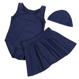 B:ネイビー | スクール水着 女の子 キッズ | Kids Teddy