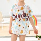 ホワイト×フラワー | キッズ 水着 女の子 | Kids Teddy