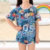 ブルー×ボタニカル | キッズ 水着 女の子 | Kids Teddy