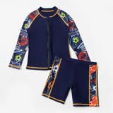 ネイビー×サッカー | キッズ 水着 男の子 | Kids Teddy