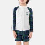 グリーン×チェック | キッズ 水着 男の子 | Kids Teddy