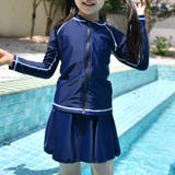 ネイビー×ライトブルー | キッズ 水着 女の子 | Kids Teddy