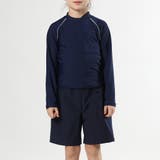 ネイビー×ホワイト | 【紫外線カット率99 6％】キッズ 水着 | Kids Teddy