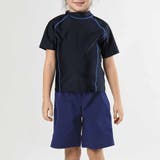 ネイビー×ブルー | 【紫外線カット率99 7％以上】キッズ 水着 | Kids Teddy