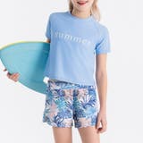 ブルー×ボタニカル | キッズ 水着 女の子 | Kids Teddy