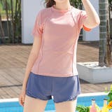 ピンク×ブルー | キッズ 水着 女の子 | Kids Teddy