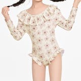 アイボリー×フラワー | キッズ オールインワン 水着 | Kids Teddy