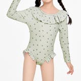 グリーン×ドット | キッズ オールインワン 水着 | Kids Teddy