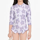 ラベンダー×フラワー | キッズ オールインワン 水着 | Kids Teddy